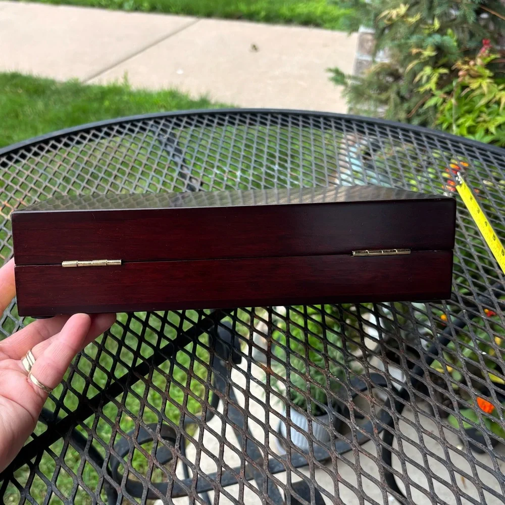 Elegant Dark Wooden CD/DVD Storage Box NWT holds 24 CDs/DVDs